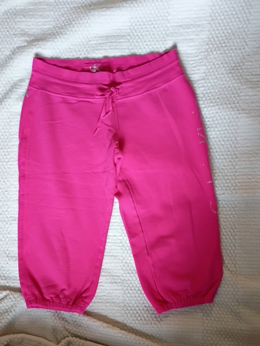 Calvin Klein Bright Pink Capri Drawstring Sweatpants-CK